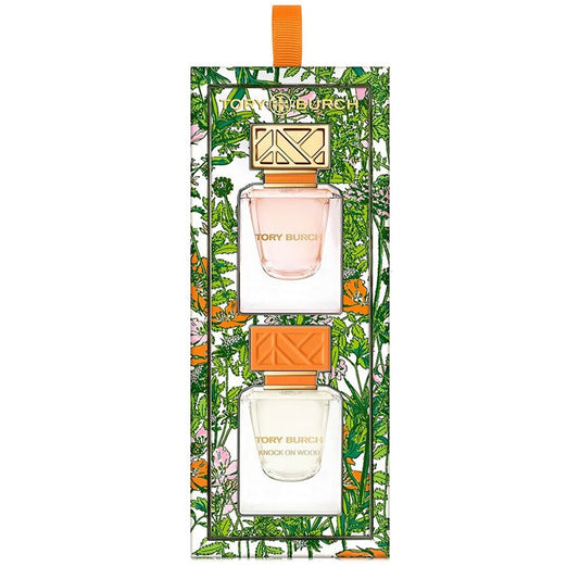 Tory Burch 2 Mini Perfume Set EDP 0.24oz/7ml Knock on Wood Extrait de Parfum 0.24oz/7ml for Women