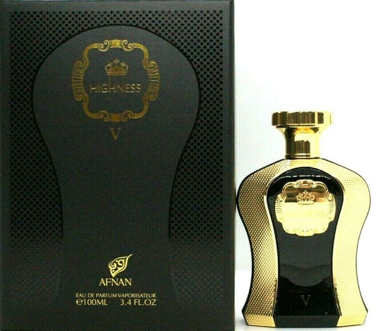 Afnan Highness V Black 3.4oz/100ml Luxury Collection Unisex Full Package