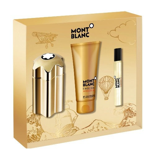 Mont Blanc Emblem Absolu Gift Set for Men (100ml EDT Perfume, 7.5ml EDT Travel Size Perfume, Shower Gel 100ml)